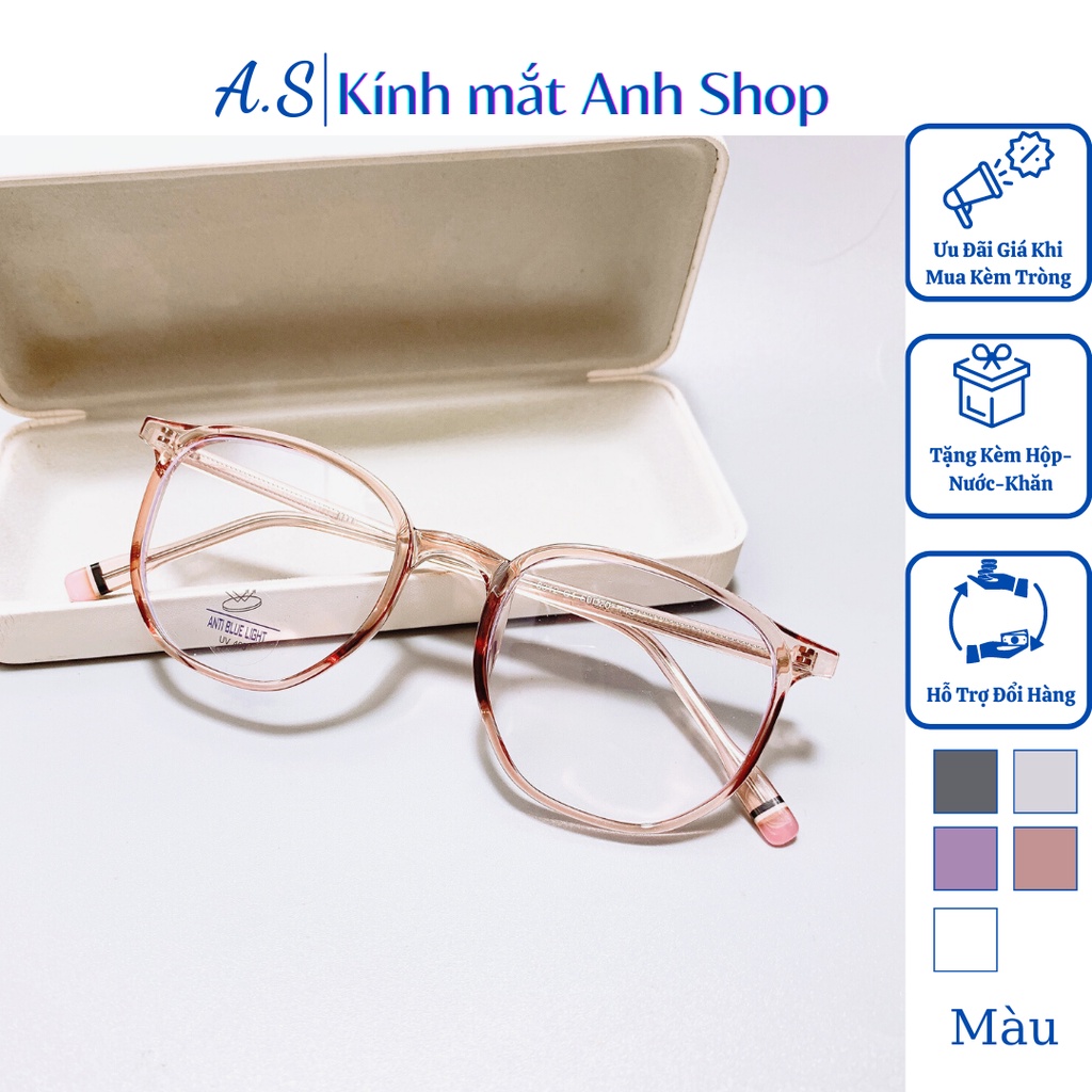 Gọng kính bầu vuông lục giác thời trang chất liệu nhựa dẻo cốt kim loại bền đẹp nhận cắt cận viễn loạn 8312