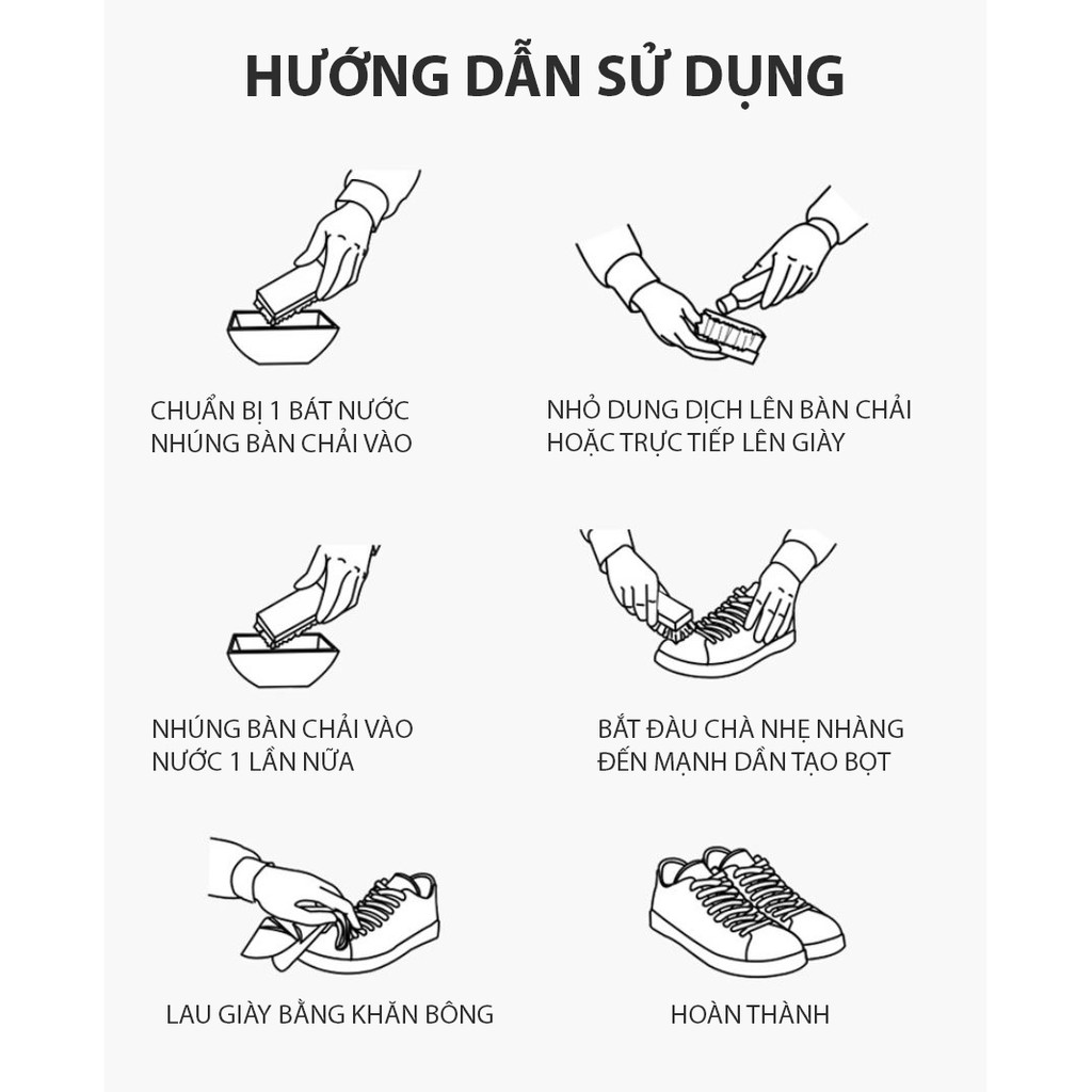 [COMBO HỦY DIỆT] 4 món vệ sinh giày CHÍNH HÃNG, bộ làm sạch giày Jommy