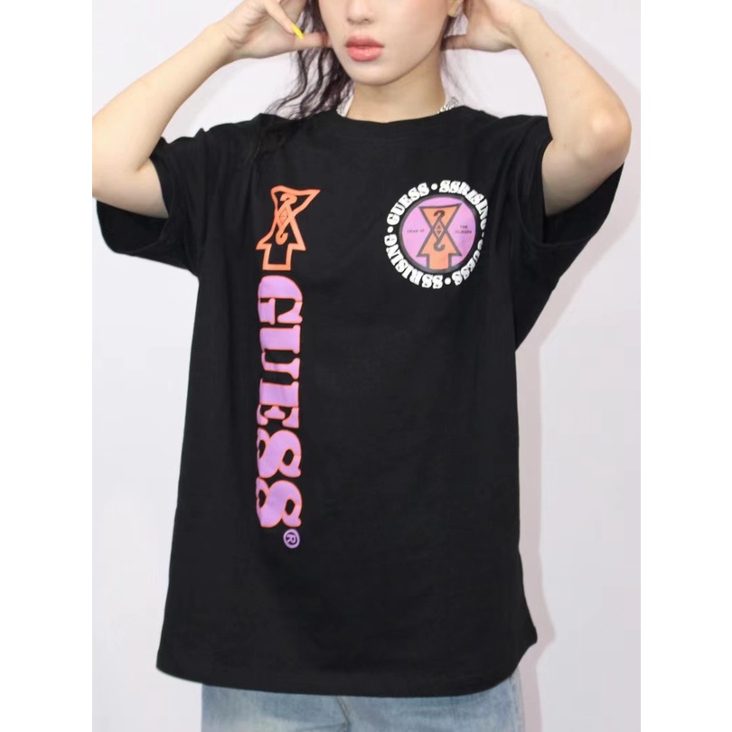 Guess & Masiwei Áo Thun Hoodie Họa Tiết Rồng 88RISING, 100% Bông, Phong Cách Hip Hop