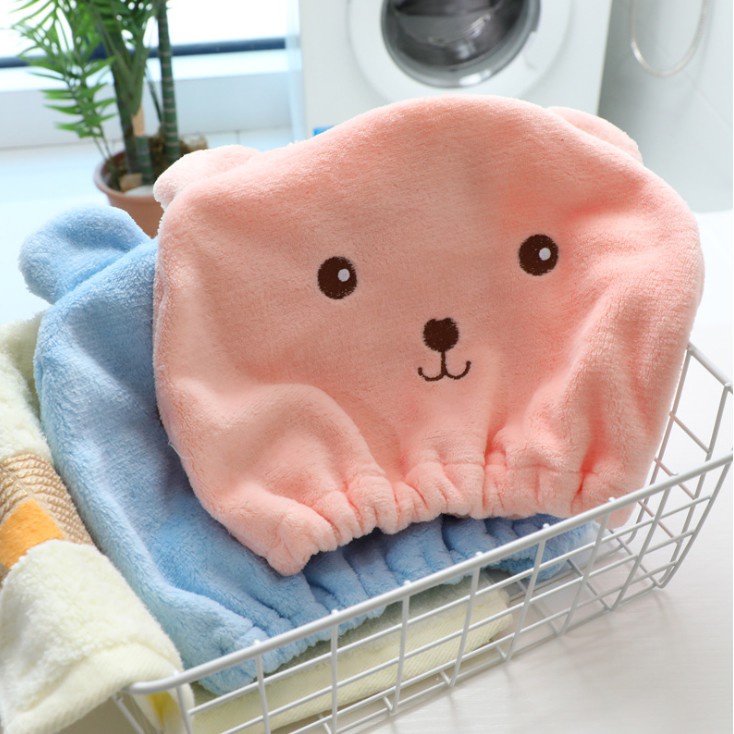 Khăn tắm trùm đầu hình gấu dễ thương