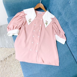Áo sơ Mi thêu hoa thủ công ulzzang (Ảnh thật 100%)