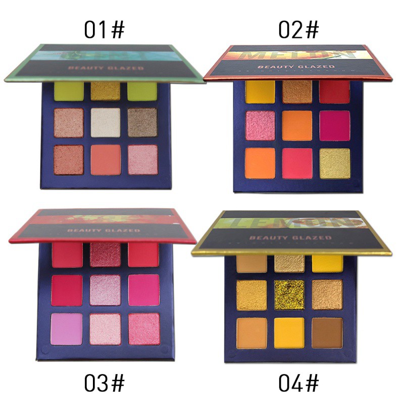 [Hàng mới về] Bảng phấn mắt Beauty Glazed 9 màu lì kháng nước và chống nhòe