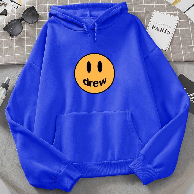 Áo hoodie unisex nỉ in mặt cười dreww size 35- 70kg