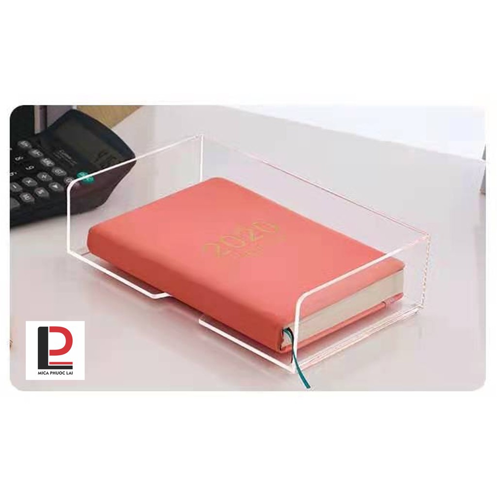 Khay mica để bàn đựng tài liệu/ Hộp đựng acrylic cao cấp