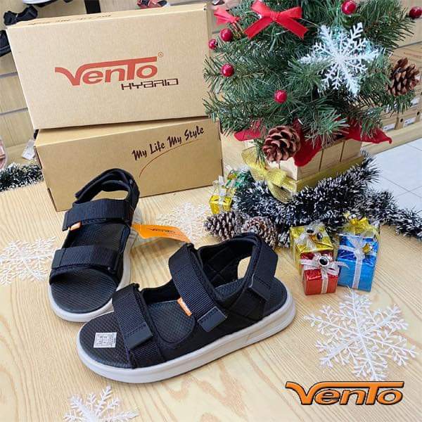 Giày Sandal Vento Đi Học Nam Nữ SD-NB02 Màu Đen Trắng