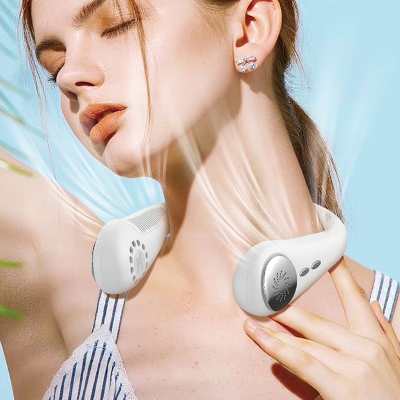 Quạt Điện Đeo Cổ Không Cánh 3 Tốc Độ Nhỏ Gọn Tiện Dụng
