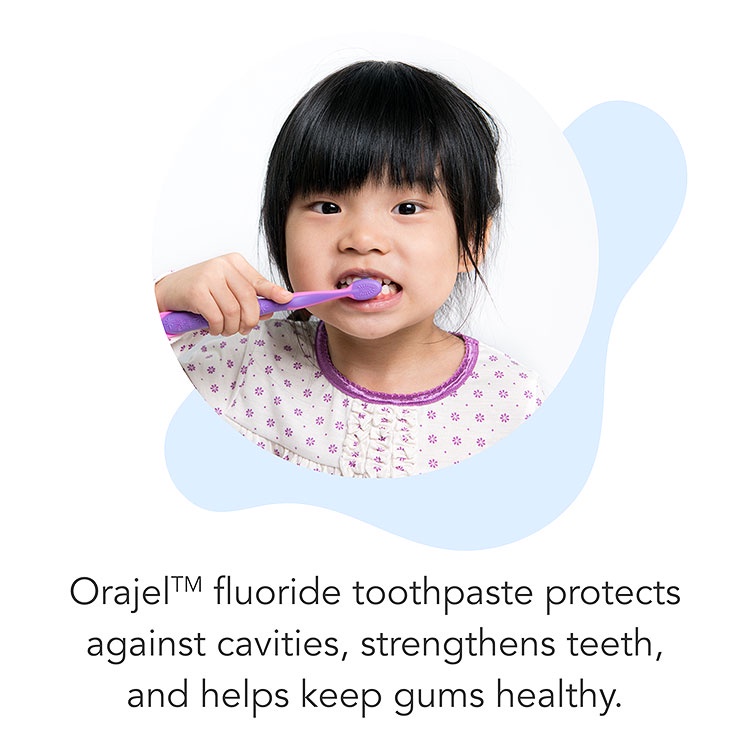 Kem đánh răng Orajel không chứa Fluoride cho bé từ 1- 4 tuổi