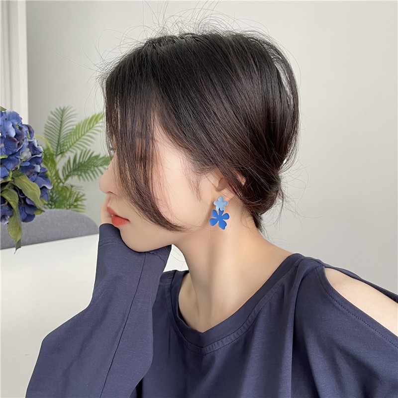 Khuyên tai Hoa Biển Xanh bông tai thời trang độc đáo Cocochang shop