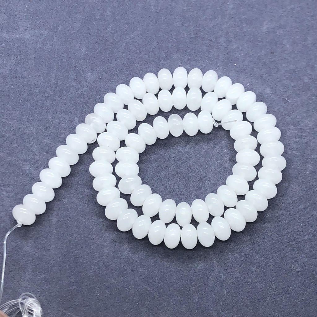 Chuỗi Hạt Ngọc Bích Trắng Tự Nhiên 2.5 * 4.5mm 4 * 6mm 5 * 8mm Dùng Làm Đồ Trang Sức Thủ Công