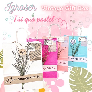 [Túi giấy] ⚡ Túi giấy iYoe đủ màu trang trí Vintage có quai - Túi đựng hộp quà, quà tặng