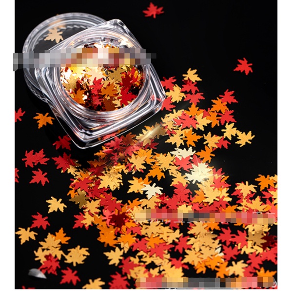 Hũ lá phong trang trí nail