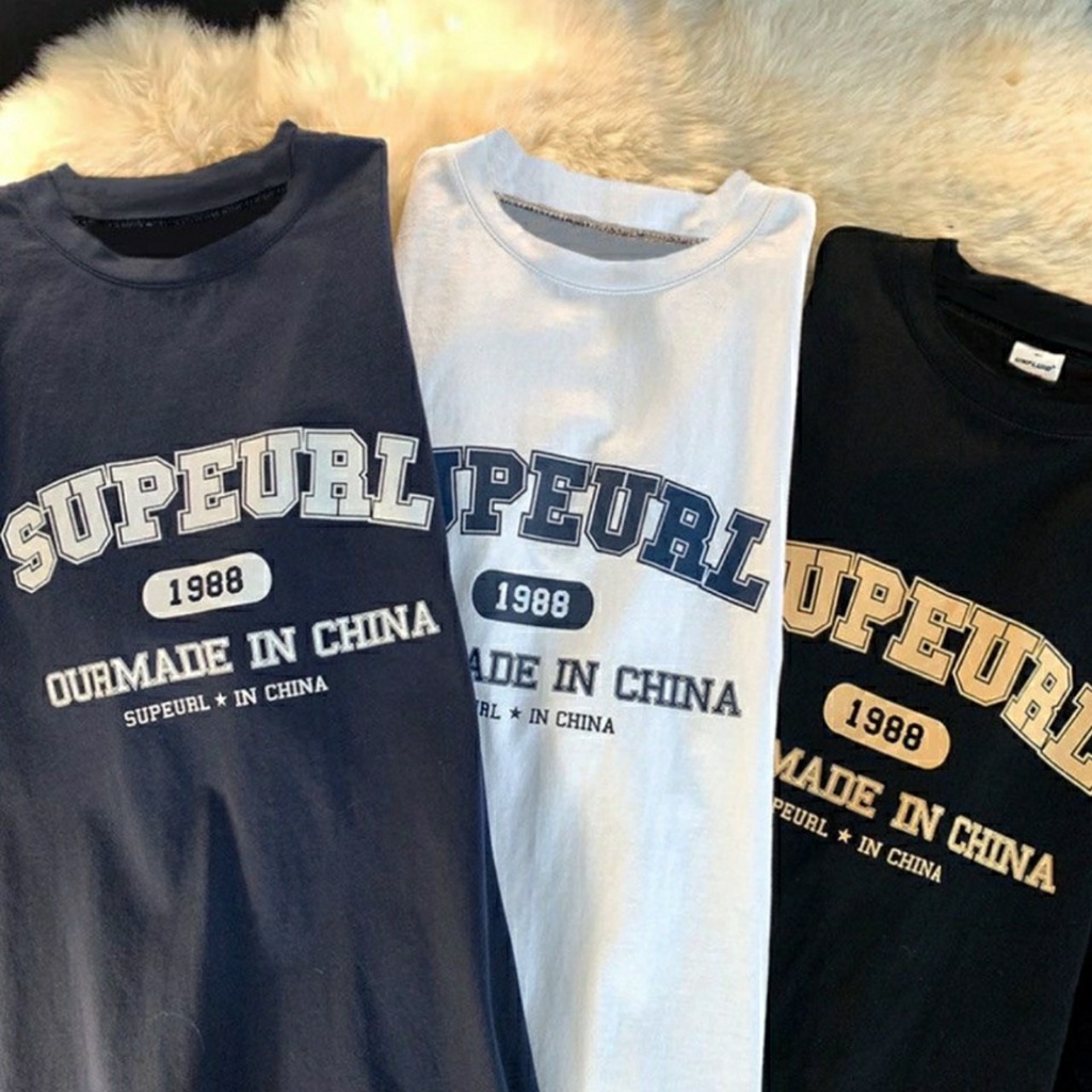 Áo Thun Unisex Form Rộng Tay Lỡ In Chữ Phong Cách Chuẩn Form