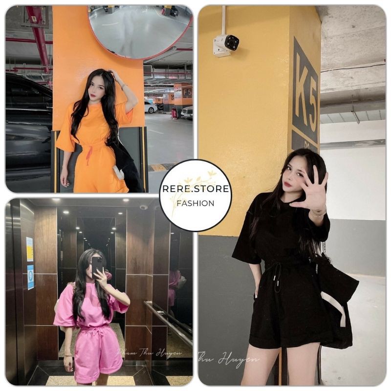 Set Quần Áo Thụng Trơn Cộc Tay Oversize - Rere.Store [FREESHIP] - Bộ áo thun tay lỡ dáng rộng kèm quần đùi nhiều màu