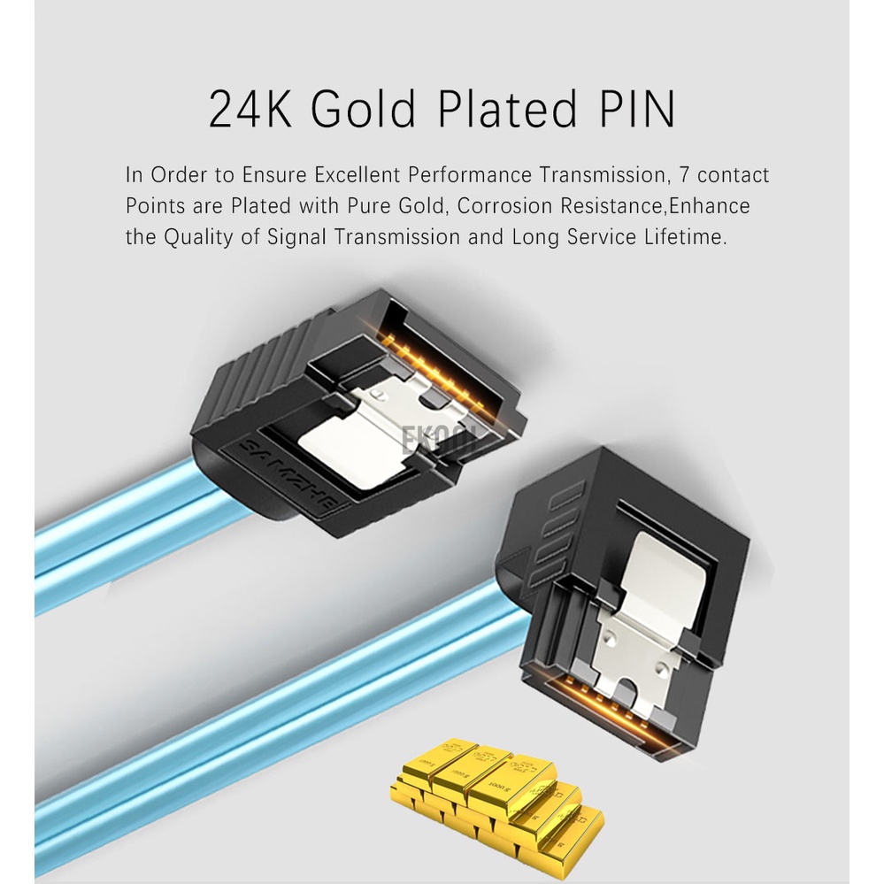 Dây Cáp Samzhe Sata Iii 6.0 Gbps Cho Hdd Ssd Dvd Pc Data 50 / 100cm | BigBuy360 - bigbuy360.vn