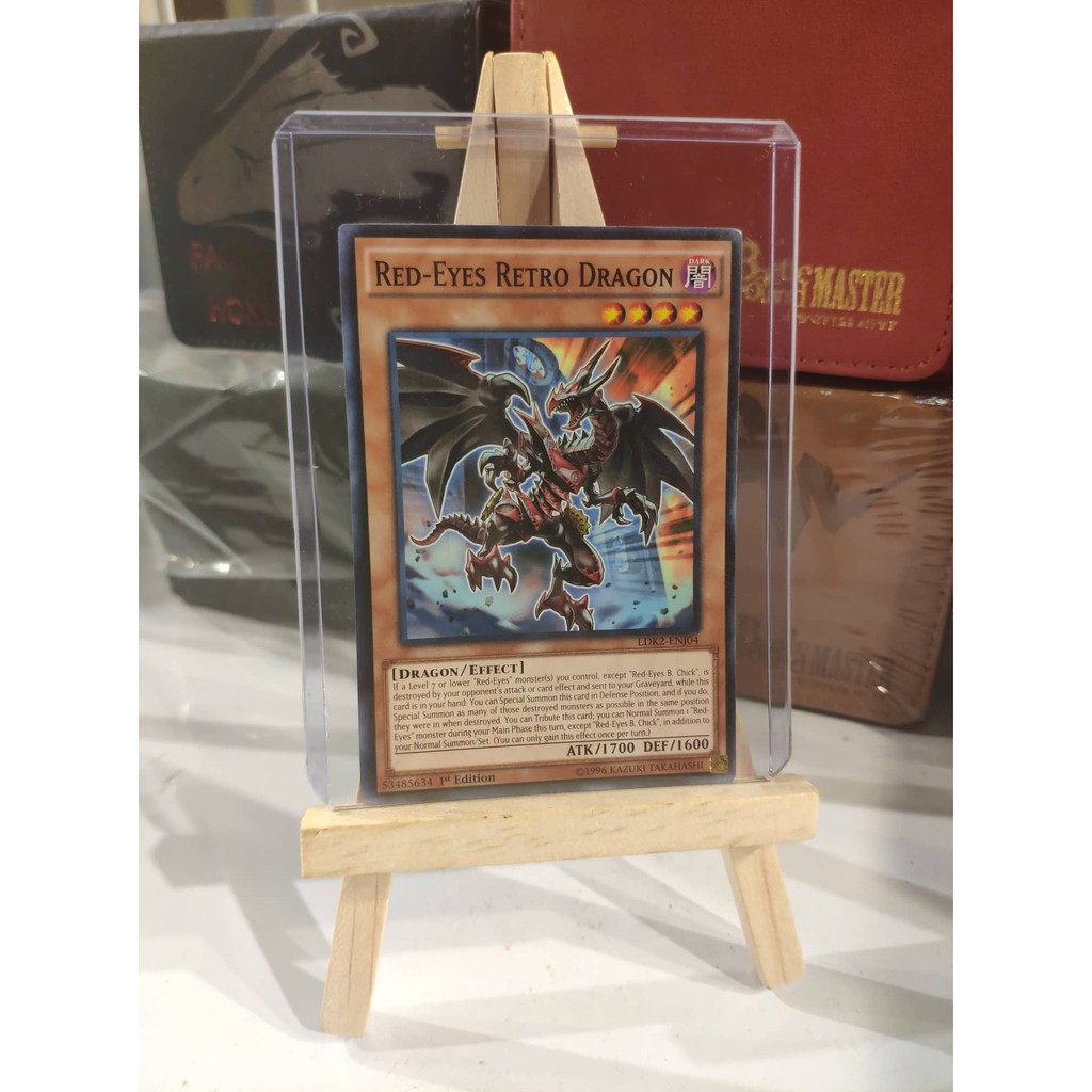 Lá bài thẻ bài Yugioh Red Eyes Retro Dragon - Tặng bọc bài nhựa bảo quản