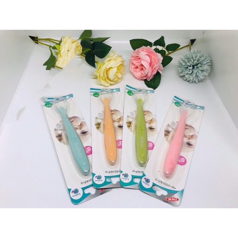 Thìa ăn dặm silicon Babuu siêu mềm cho bé