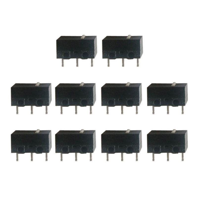 Bộ 10 công tắc micro chuyên dụng cho chuột máy tính màu đen chấm trắng