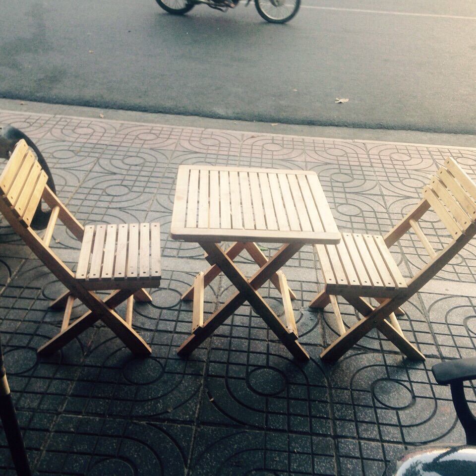 BỘ Bàn Ăn, Cafe Mini Bằng Gỗ Cao Su Gấp Gọn Tiện Lợi