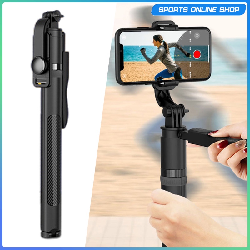 Gậy Chụp Ảnh Tự Sướng Bằng Nhôm Kết Nối Bluetooth Không Dây Xoay 360 Độ Có Điều Khiển Từ Xa Điện Thoại