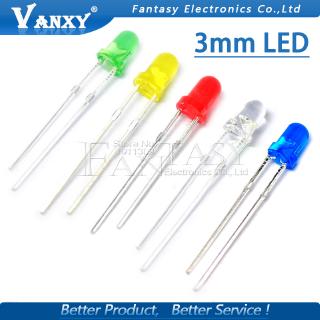 Set 100 Điốt Đèn Led Đầu Tròn 3mm Nhiều Màu