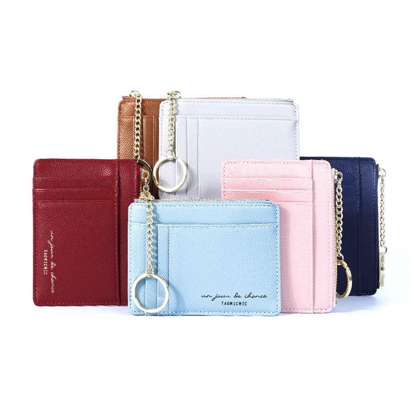 Ví đựng thẻ mini PIERRE LOUES có khóa kéo thời trang cho nữ