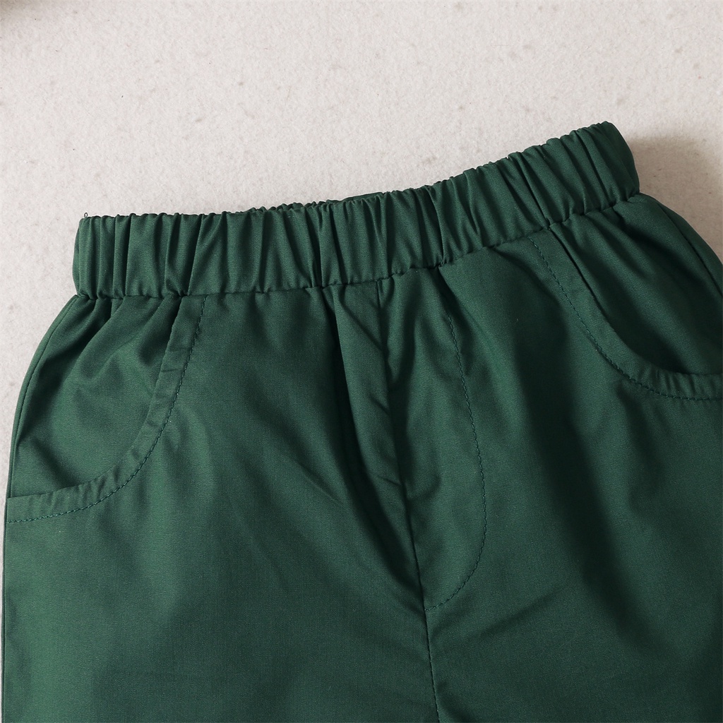 Set đồ 2 món MIKRDOO gồm áo sơ mi tay ngắn in họa tiết hoa và quần ngắn kẻ sọc cho bé trai 1-5 tuổi