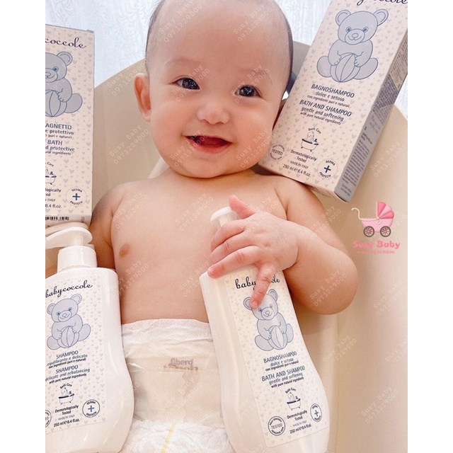 Sữa tắm gội Babycoccole 0m+ an toàn cho bé sơ sinh chiết xuất từ hoa sen 250ml - 400ml