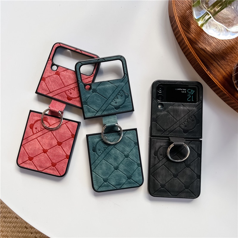 Ốp Điện Thoại Da Cá Sấu Sang Trọng Có Vòng Nhẫn Cho Samsung Galaxy Z Flip 4 Z Flip 3 Zflip 3 Z Flip 4 Flip 3
