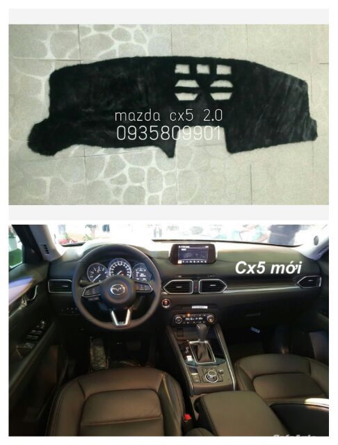 Thảm taplo lông thú Mazda Cx5 2.0( Không màn hìn Hud)