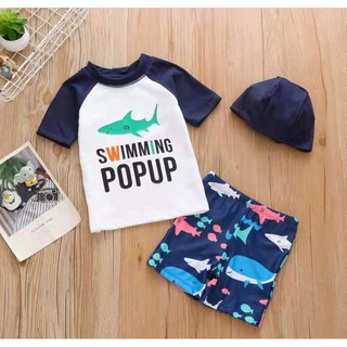 Set 3 bộ bơi cá mập bé trai hàng tqcc