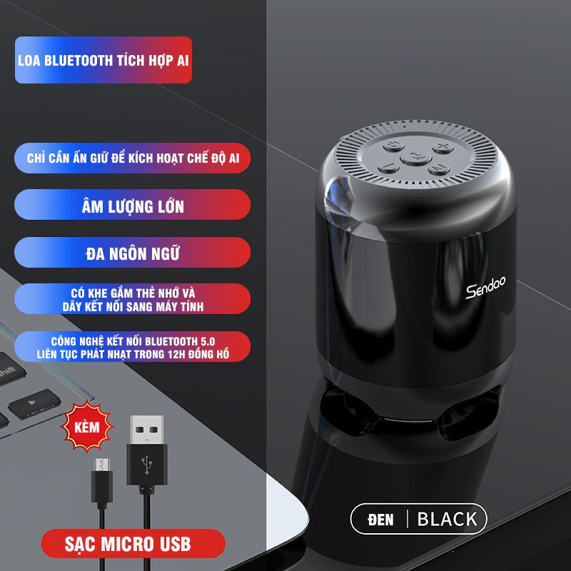 Loa Bluetooth Mini Gọn Nhẹ Công Suất Lớn Sạc Pin USB Tiện Lợi