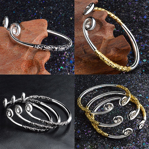 Vòng tay bạc dạng hở thiết kế vòng kim cô cá tính trẻ trung mới lạ dành cho nữ