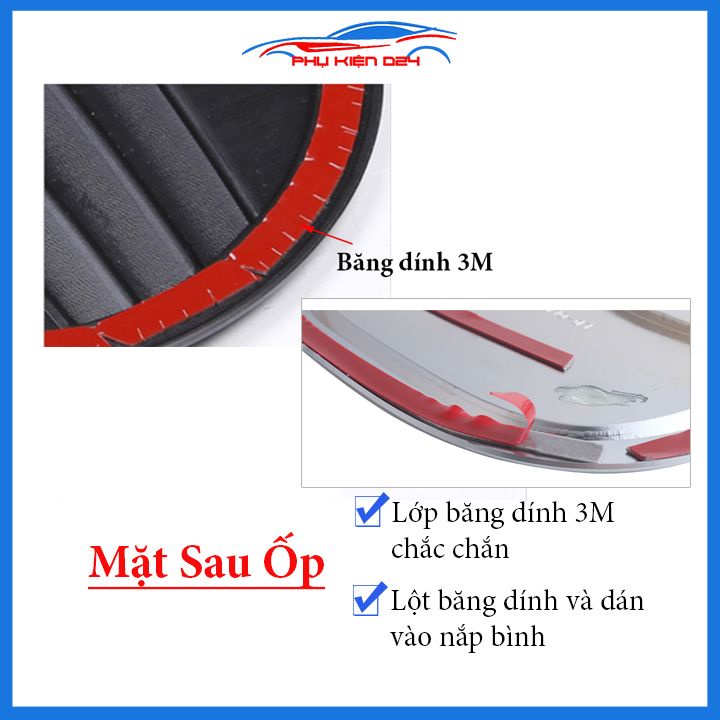 Ốp nắp bình xăng Mazda 3 2020-2021-2022-2023 vân titan chống trầy trang trí ô tô
