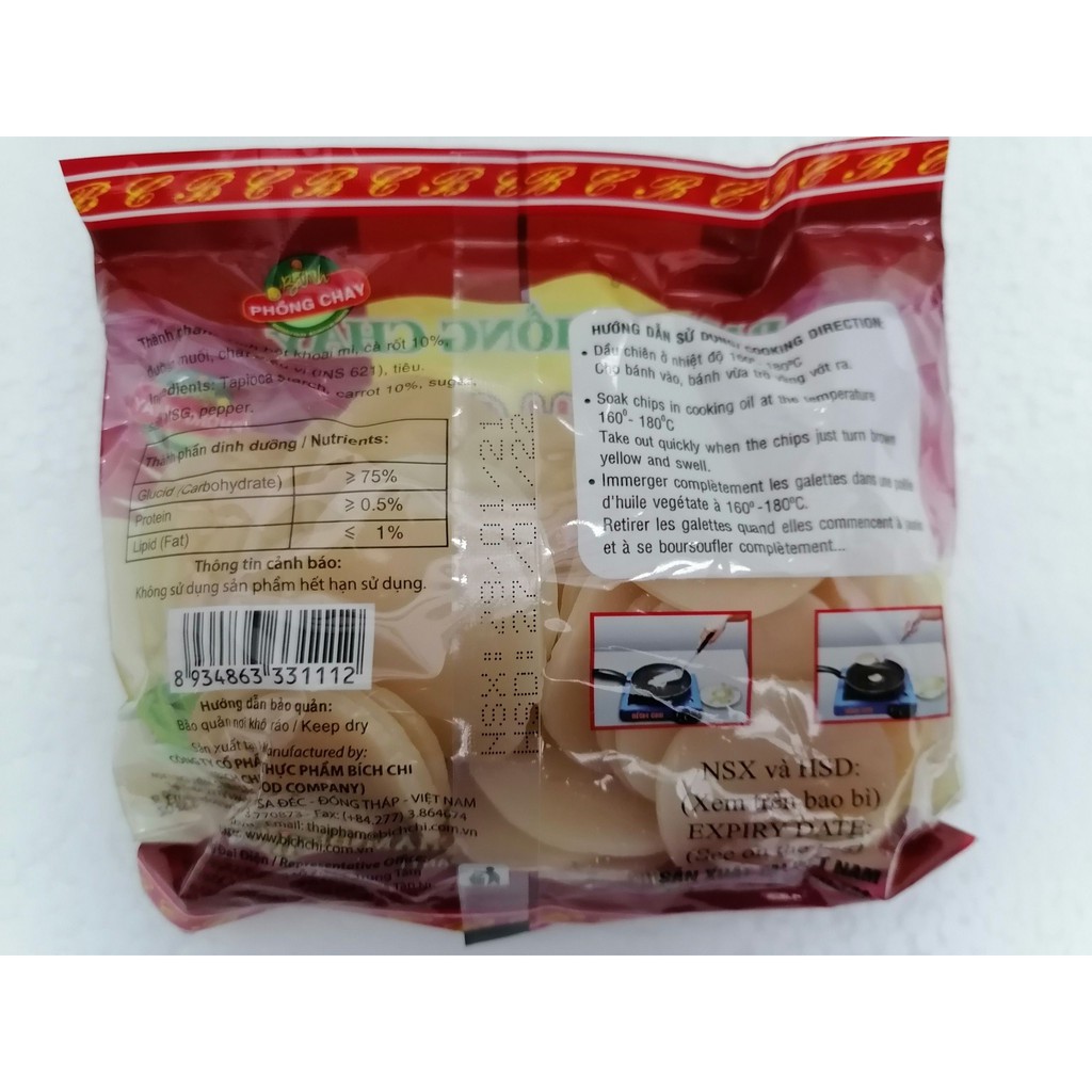 [100g - CHAY] BÁNH PHỒNG CHAY [VN] BÍCH CHI Vegan Chips (halal) (btn-hk)