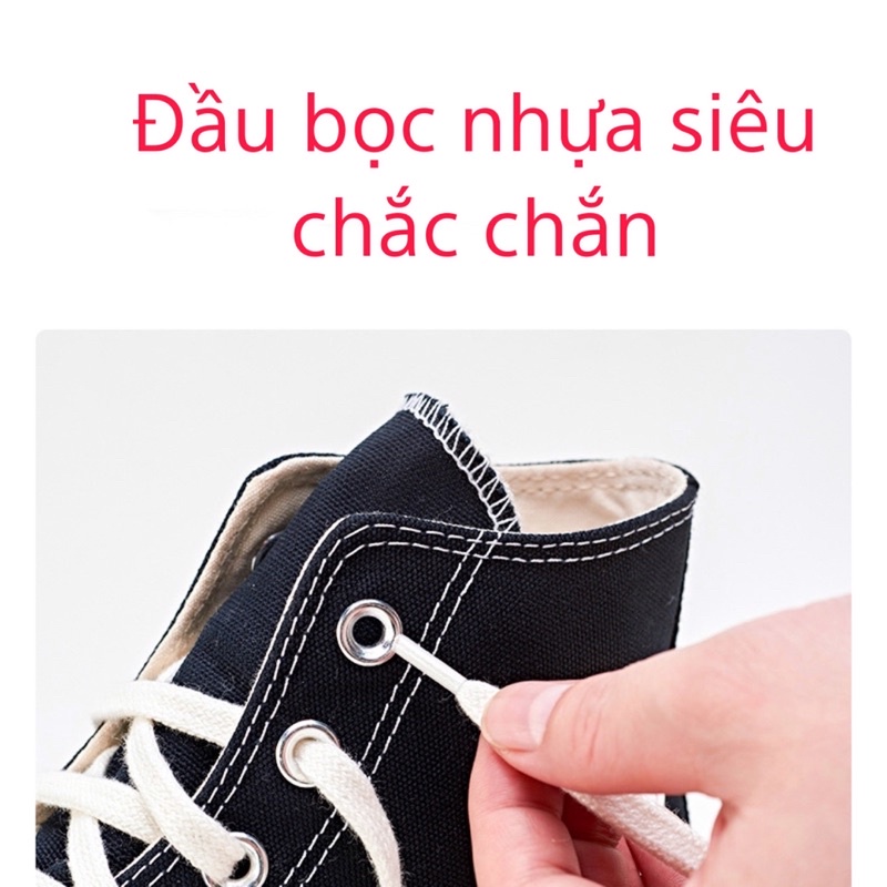 Dây giày converse chính hãng màu kem dài 120cm-160cm cho converse