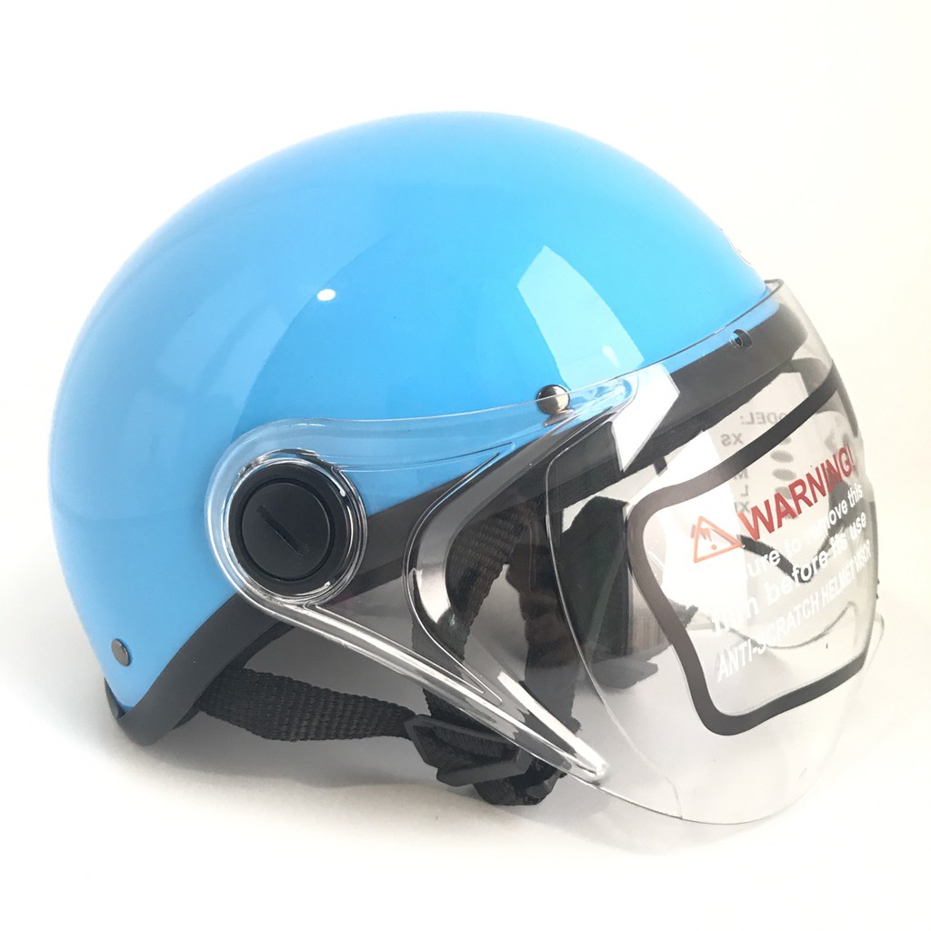 Nón bảo hiểm nửa đầu có kính - siêu đẹp - Amby Helmet - Xanh ngọc bóng