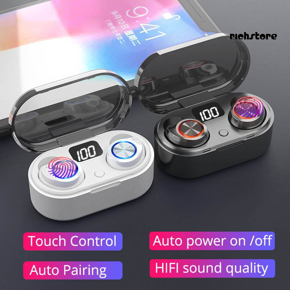 Tai Nghe Nhét Tai Bluetooth 5.0 Tws Không Dây Hiển Thị Màn Hình Kỹ Thuật Số Ej_tw80