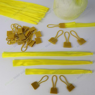 1kg túi lưới nhựa kèm móc khóa màu vàng 40cm đựng trái cây - BLV40