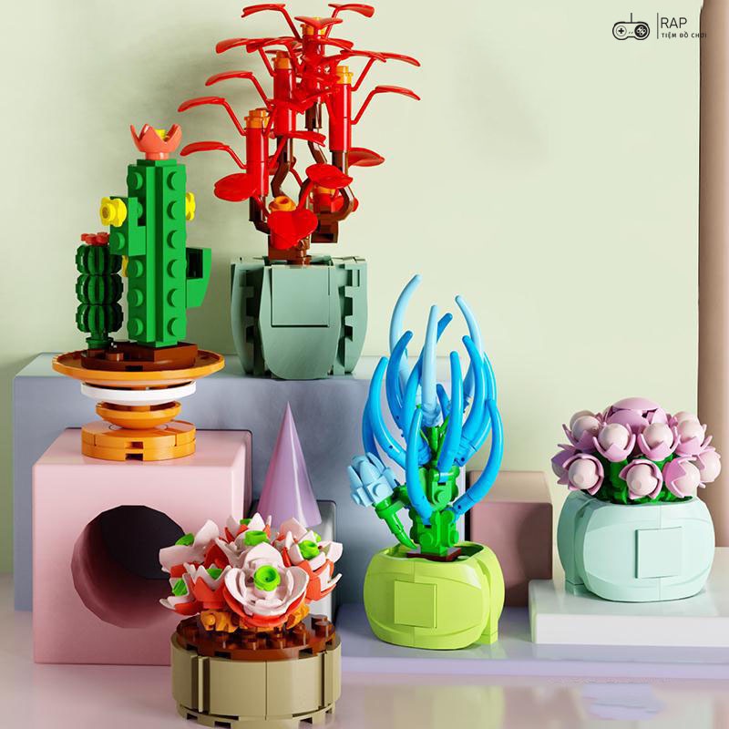 Lego hoa mini mẫu ngẫu nhiên chất liệu ABS hot trend giúp xả stress, tăng tính tập trung, nhẫn nại cho bé-Ráp