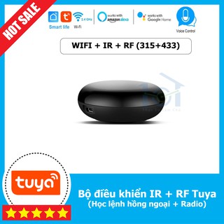 Bộ điều khiển Hồng ngoại + RF thông minh Tuya/Smart Life - điều khiển tivi, điều hòa, rèm, cửa cuốn kèm đo nhiệt ẩm.