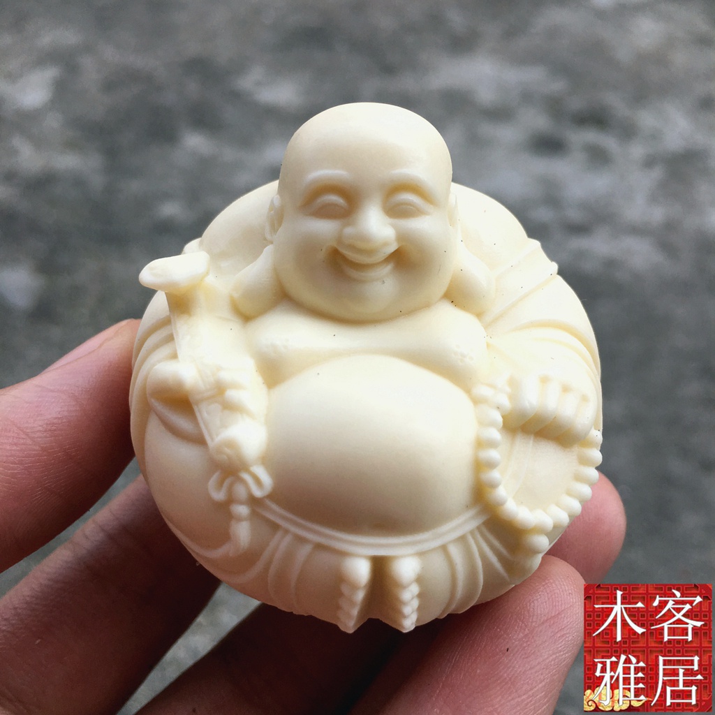 Tượng Phật Di Lặc Maitreya Bergamot Trang Trí Nội Thất Xe Hơi Màu Ngà Voi Maitreya A Group Heqi