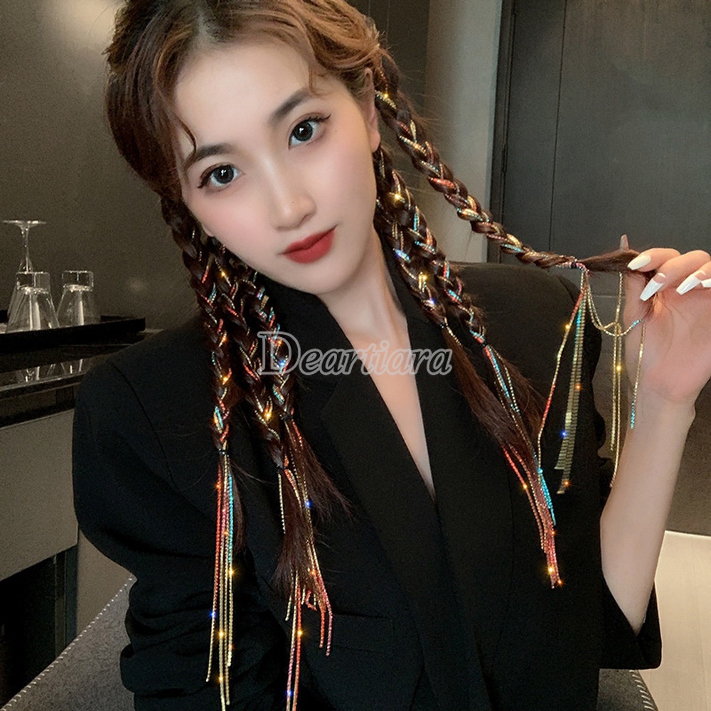 Dây Buộc Tóc Đính Đá Lấp Lánh Thời Trang Cho Nữ