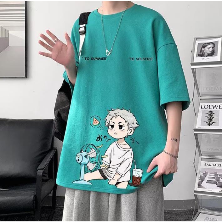 áo thun 100% cotton Tay Ngắn In Họa Tiết Hoạt Hình Phong Cách Hip Hop Hàn Quốc Thời Trang Cho Nam Và Nữ