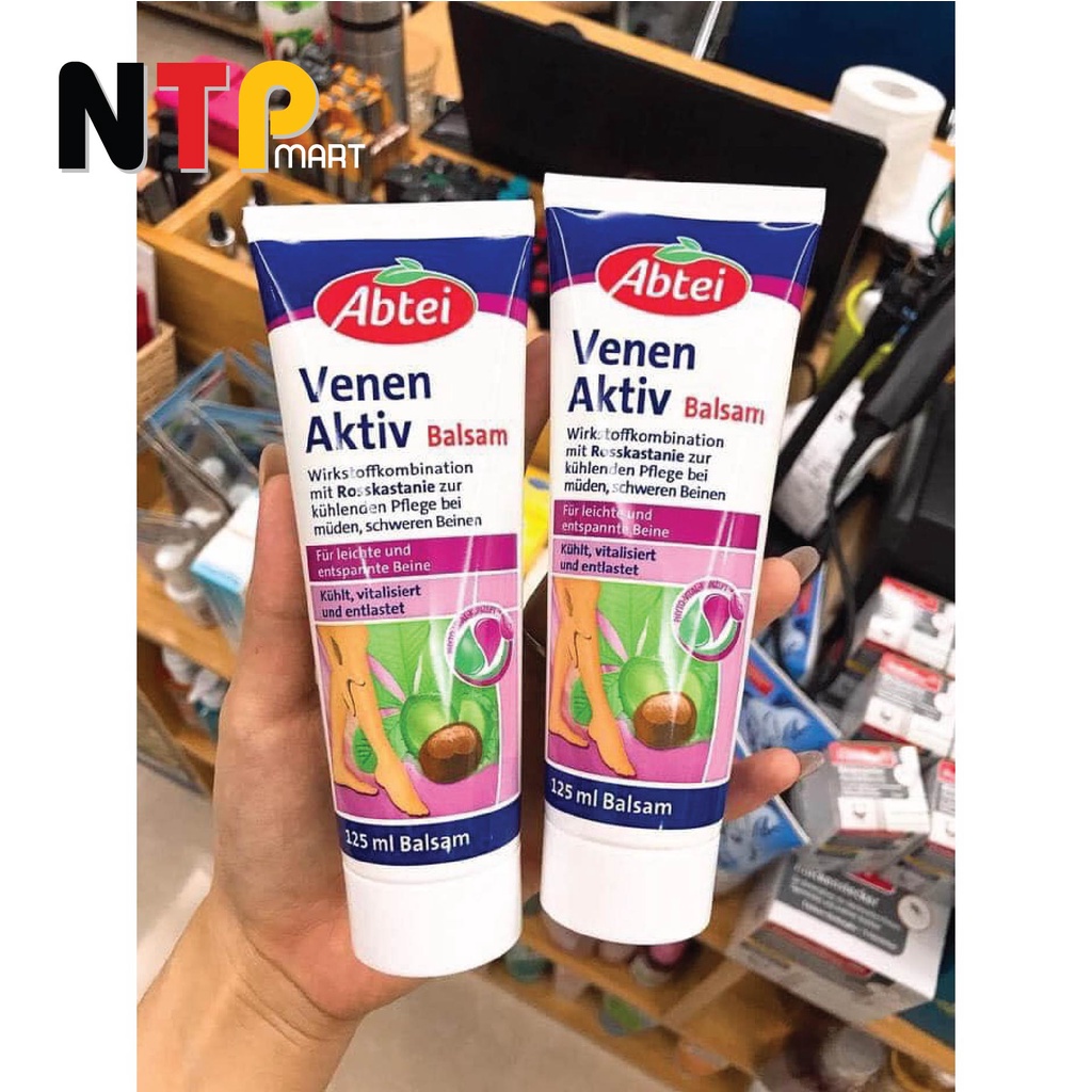 Kem bôi giãn tĩnh mạch Abtei Venen Aktiv Balsam tuýp 125ml nhập khẩu Đức