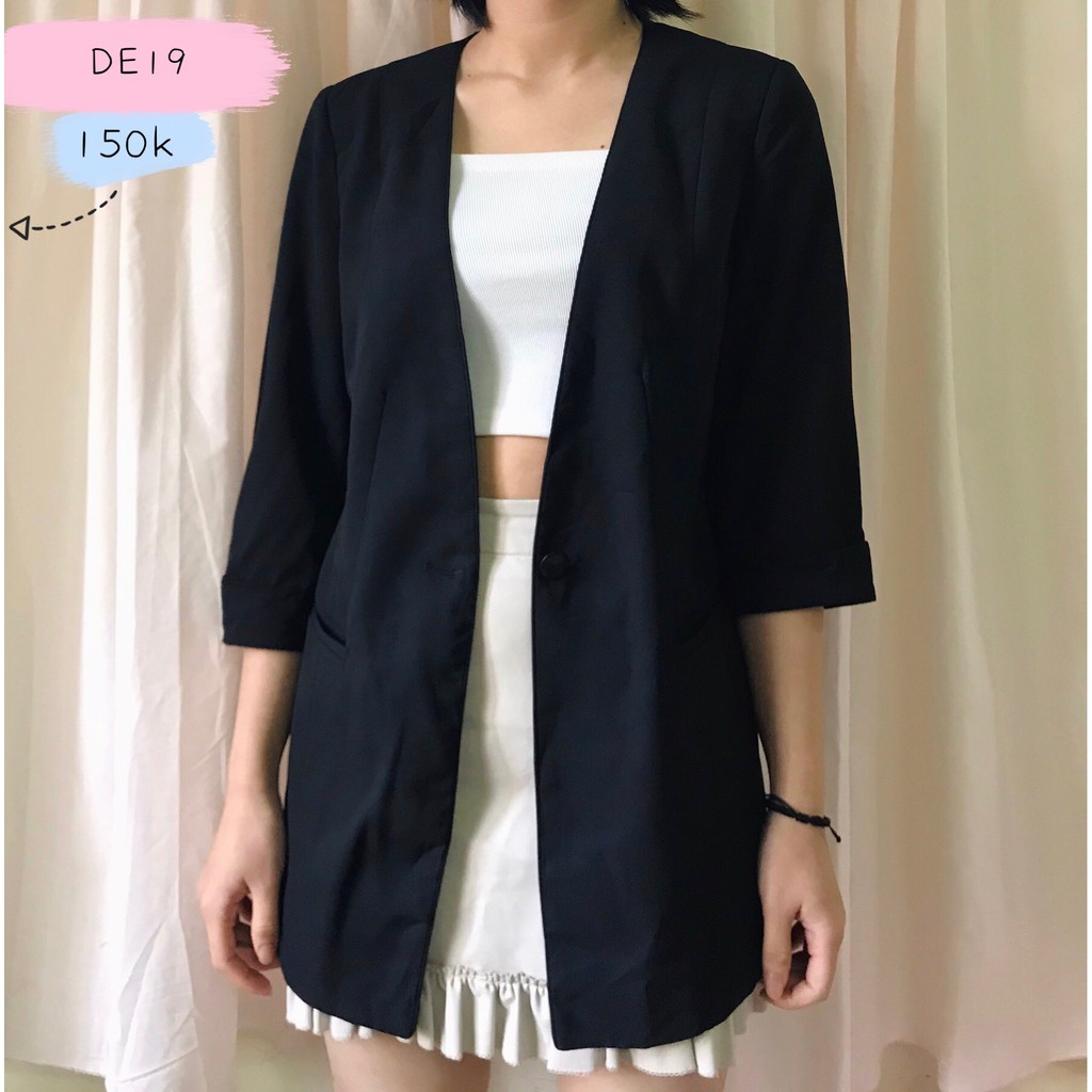 [DE19] Blazer, Vest đen