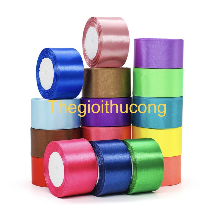 [Bán lẻ giá sỉ]Ruy băng satin lụa  bo viền 40mm cao cấp, ribbon, ruybang trang trí