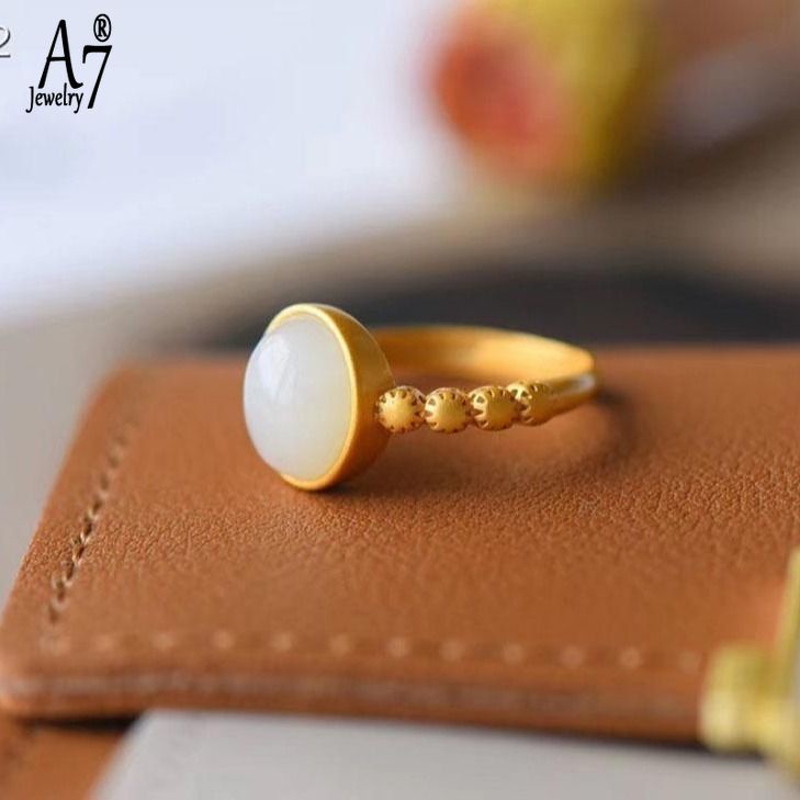 Nhẫn Bạc 925 Đính Đá Ngọc Bích Kiểu Dáng Đơn Giản Thời Trang