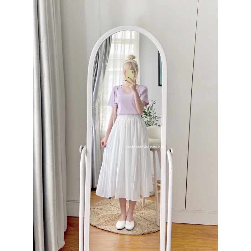 [Mã WASKT304 giảm 15% tối đa 30K đơn 99K] Chân váy voan xếp ly dài freesize Pumi | BigBuy360 - bigbuy360.vn