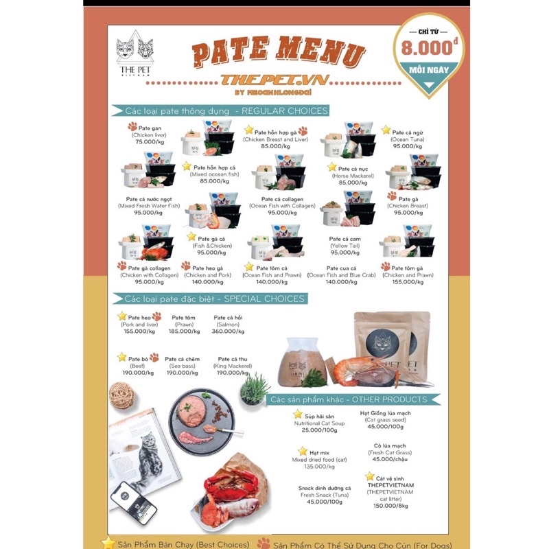 1KG PATE TƯƠI THEPET CHO CHÓ MÈO