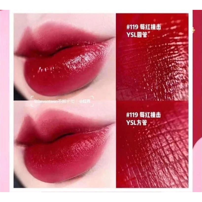 SON YSL 119 ĐỎ BERRY LIGHT ME RED ROUGE VOLUPTE SHINE - NK PHÁP